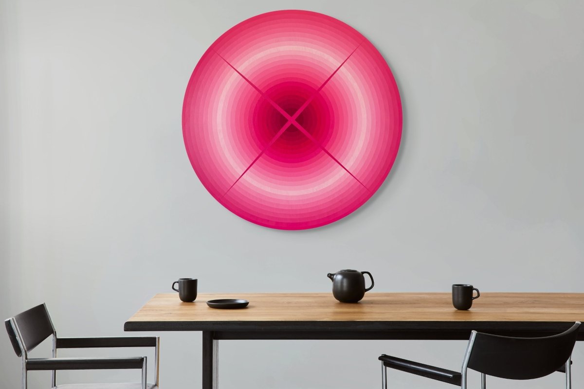 Light Interaction (Rose Madder) - by Andy Harwood - Abstract Painting - Ideelart