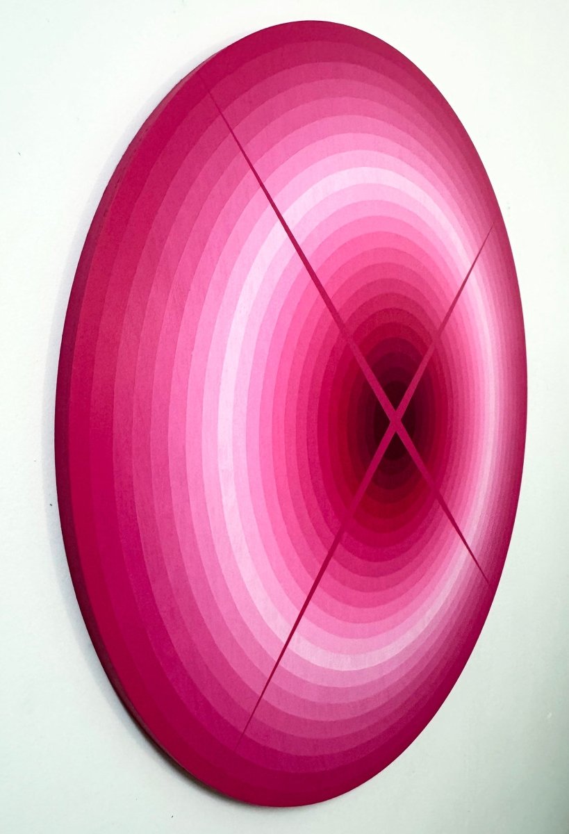 Light Interaction (Rose Madder) - by Andy Harwood - Abstract Painting - Ideelart