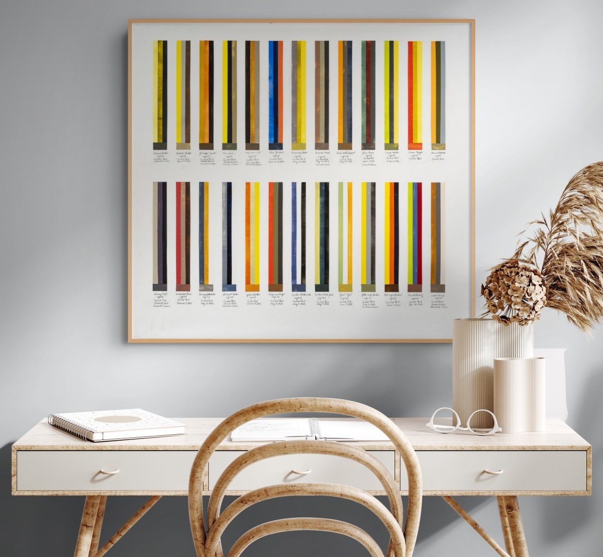 Migration Chart - 26 birds - by Debra Ramsay - Abstract Painting - Ideelart