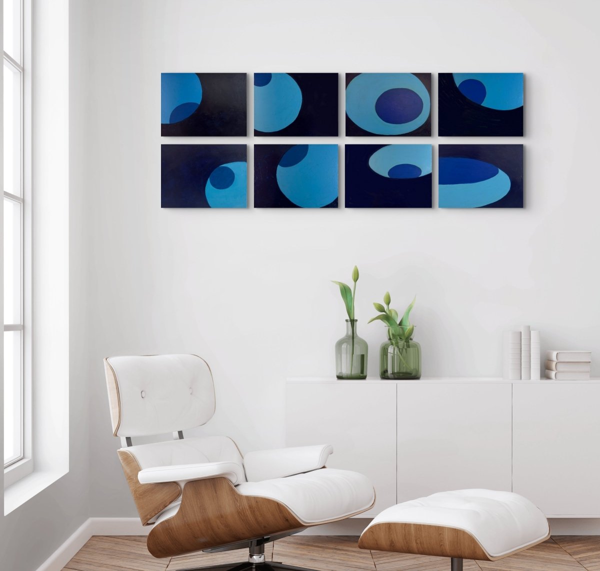 Over, Under and Through (in 100 chapters), set of eight, #s l-r, top to bottom: 20,19,23,16,24,18,17, 25) - by Macyn Bolt - Abstract Painting - Ideelart