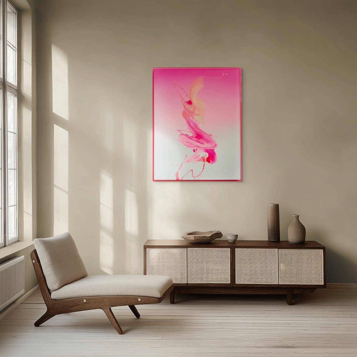 Pink flow - by Nikolaos Schizas - Abstract Painting - Ideelart