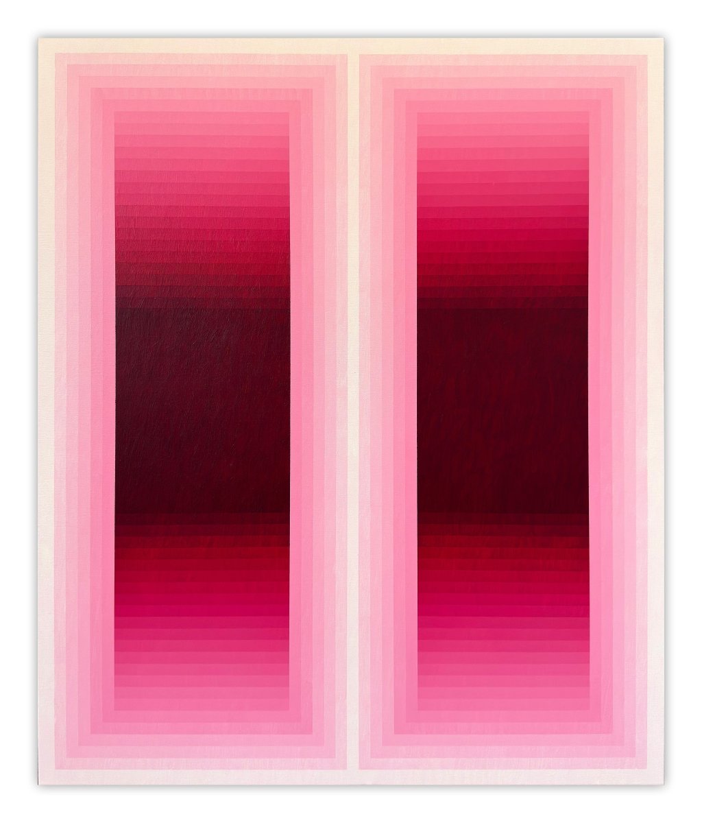 Rumination Pause (Rose Madder) - by Andy Harwood - Abstract Painting - Ideelart