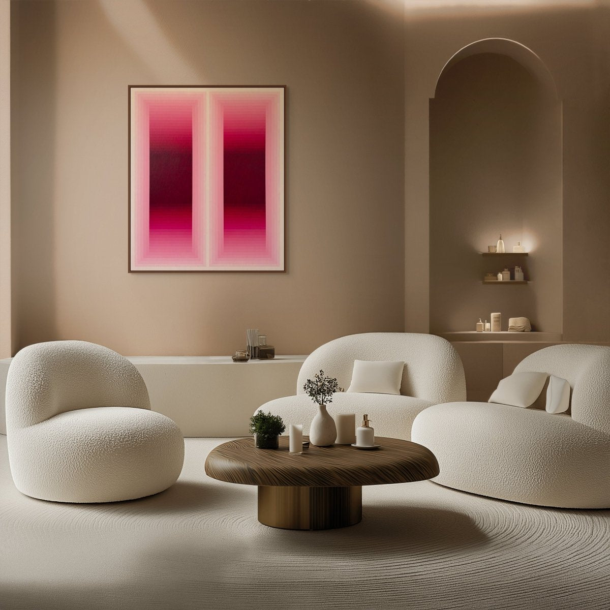 Rumination Pause (Rose Madder) - by Andy Harwood - Abstract Painting - Ideelart