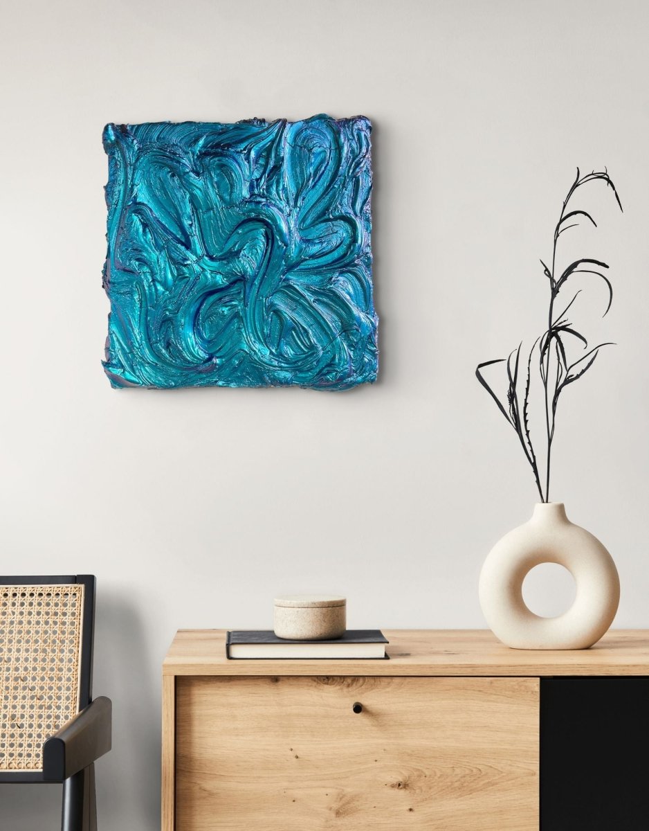 Saturn blue - by Nikolaos Schizas - Abstract Painting - Ideelart