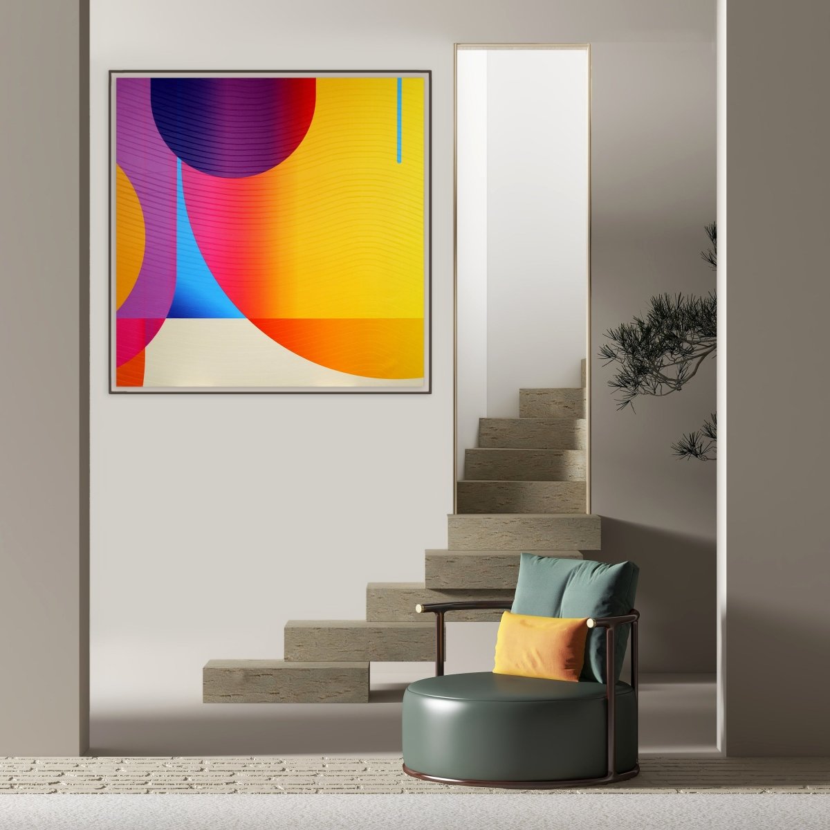 Tangerine Nuit Mimosa Esperanza - by Jerome Tham Vo My - Abstract Mixed Media - Ideelart