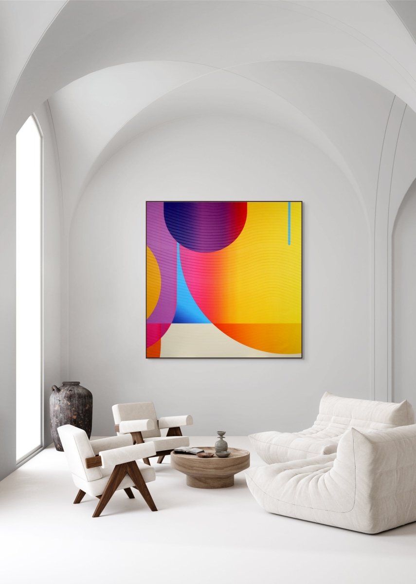 Tangerine Nuit Mimosa Esperanza - by Jerome Tham Vo My - Abstract Mixed Media - Ideelart