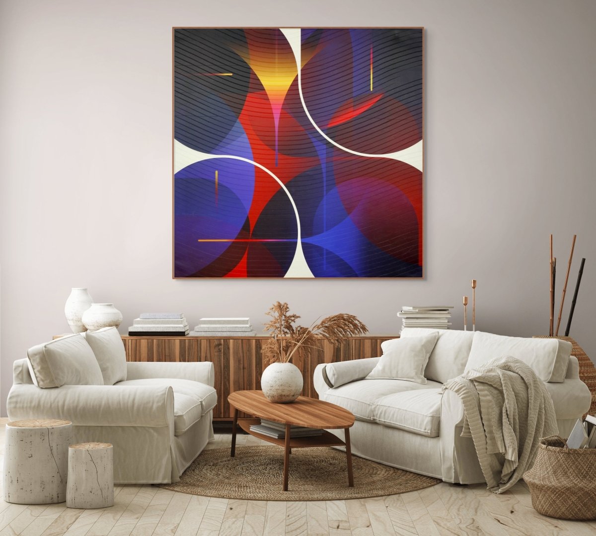 Zinzolin Bleu Guimet Cramoisi Questcequejefaisici - by Jerome Tham Vo My - Abstract Mixed Media - Ideelart