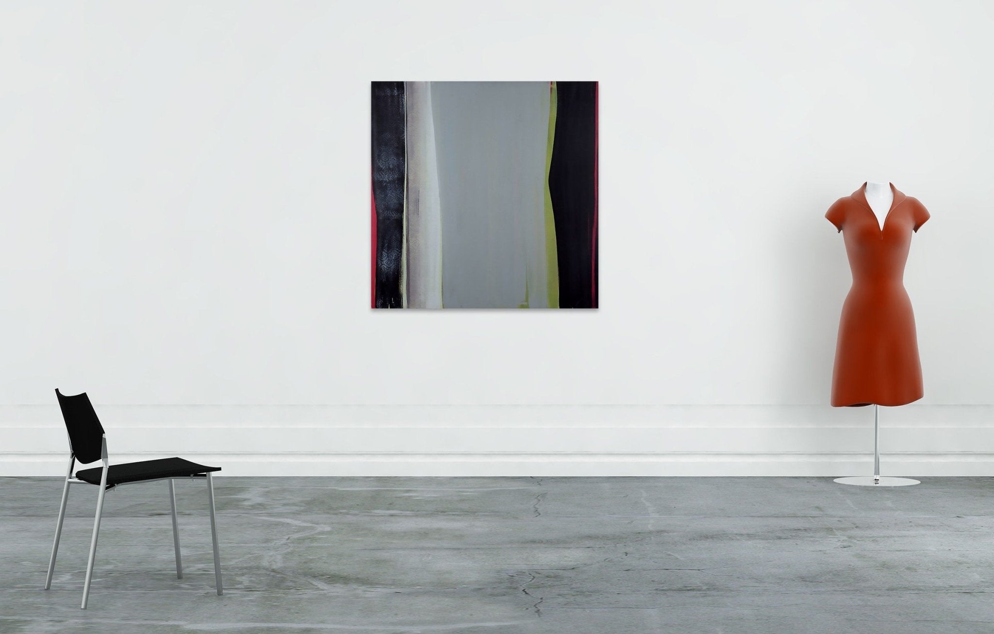 Gray Center - Marcy Rosenblat - Abstract Painting - Ideelart