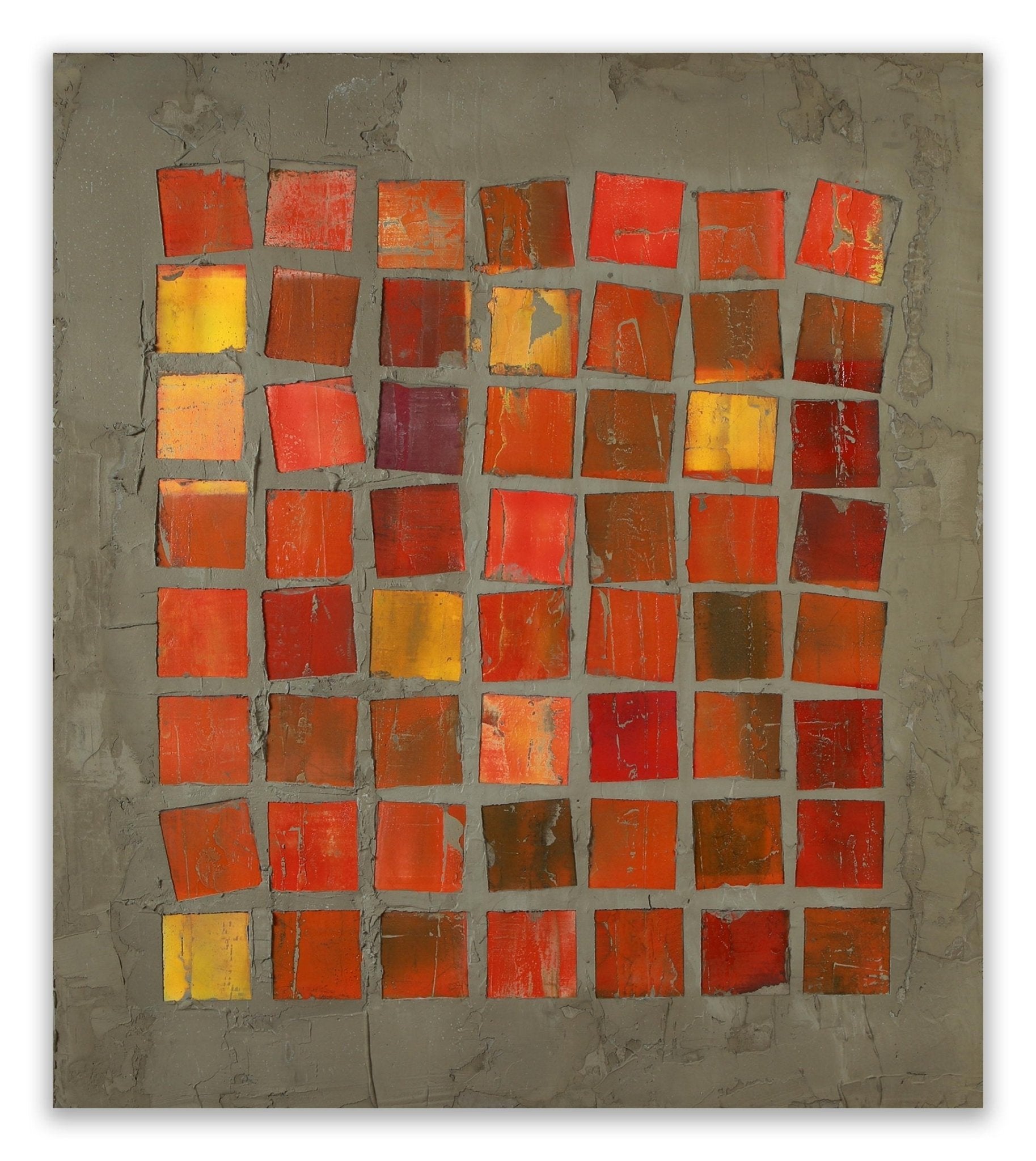 56 Squares - Pierre Auville - Abstract Mixed Media - Ideelart