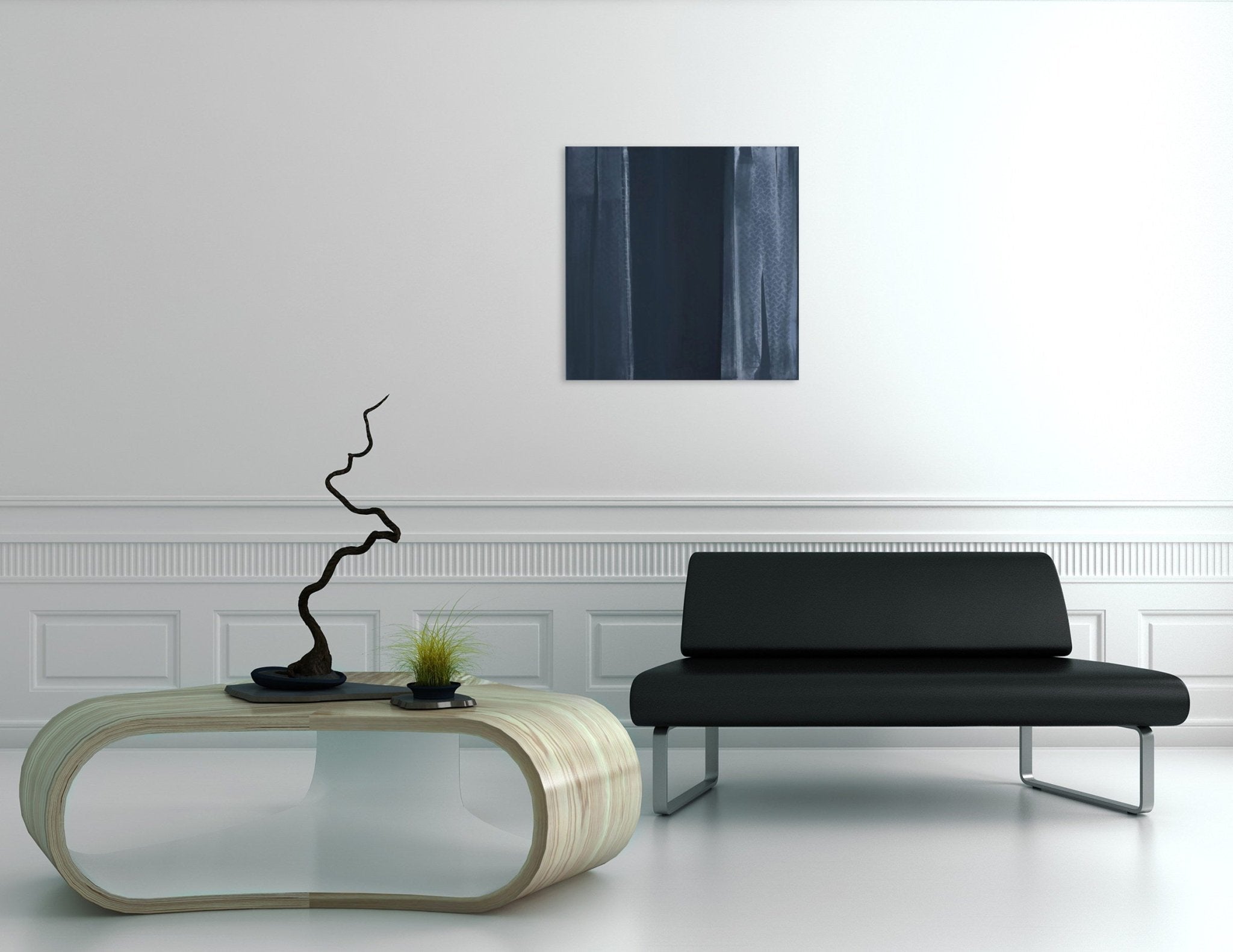 Gray Curtain Wall - Marcy Rosenblat - Abstract Painting - Ideelart