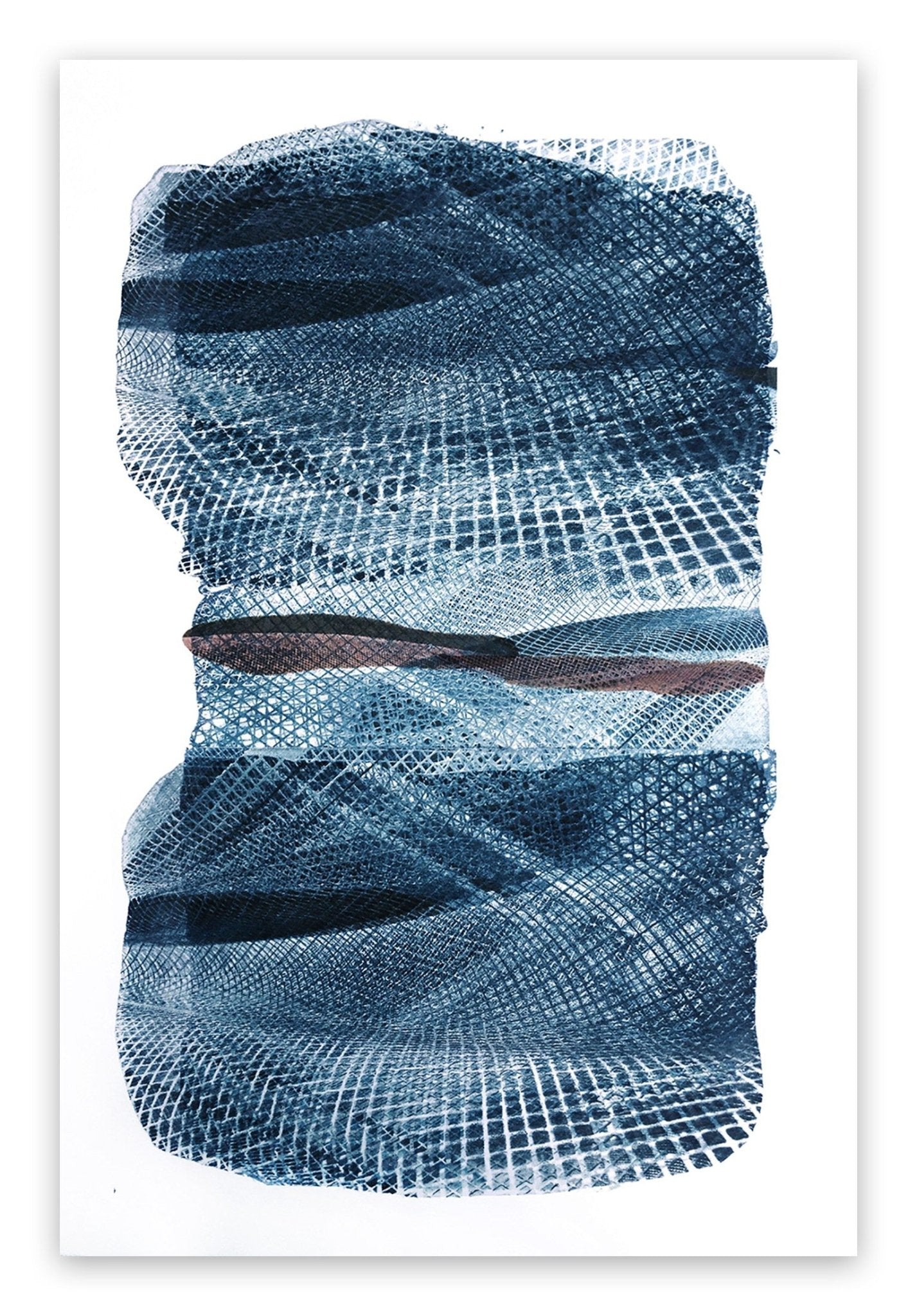 Blue Netting - Marcy Rosenblat - Abstract Prints - Ideelart
