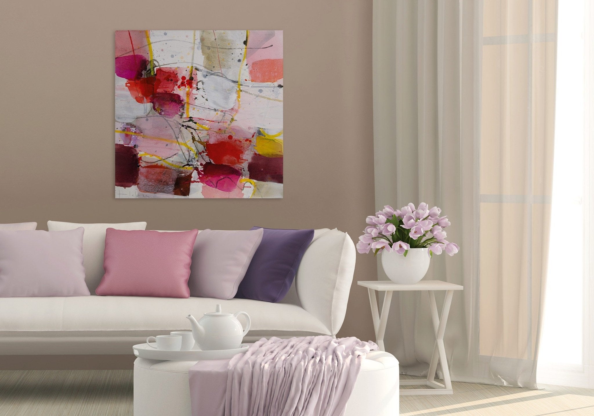 La vie en Rose - Greet Helsen - Abstract Painting - Ideelart