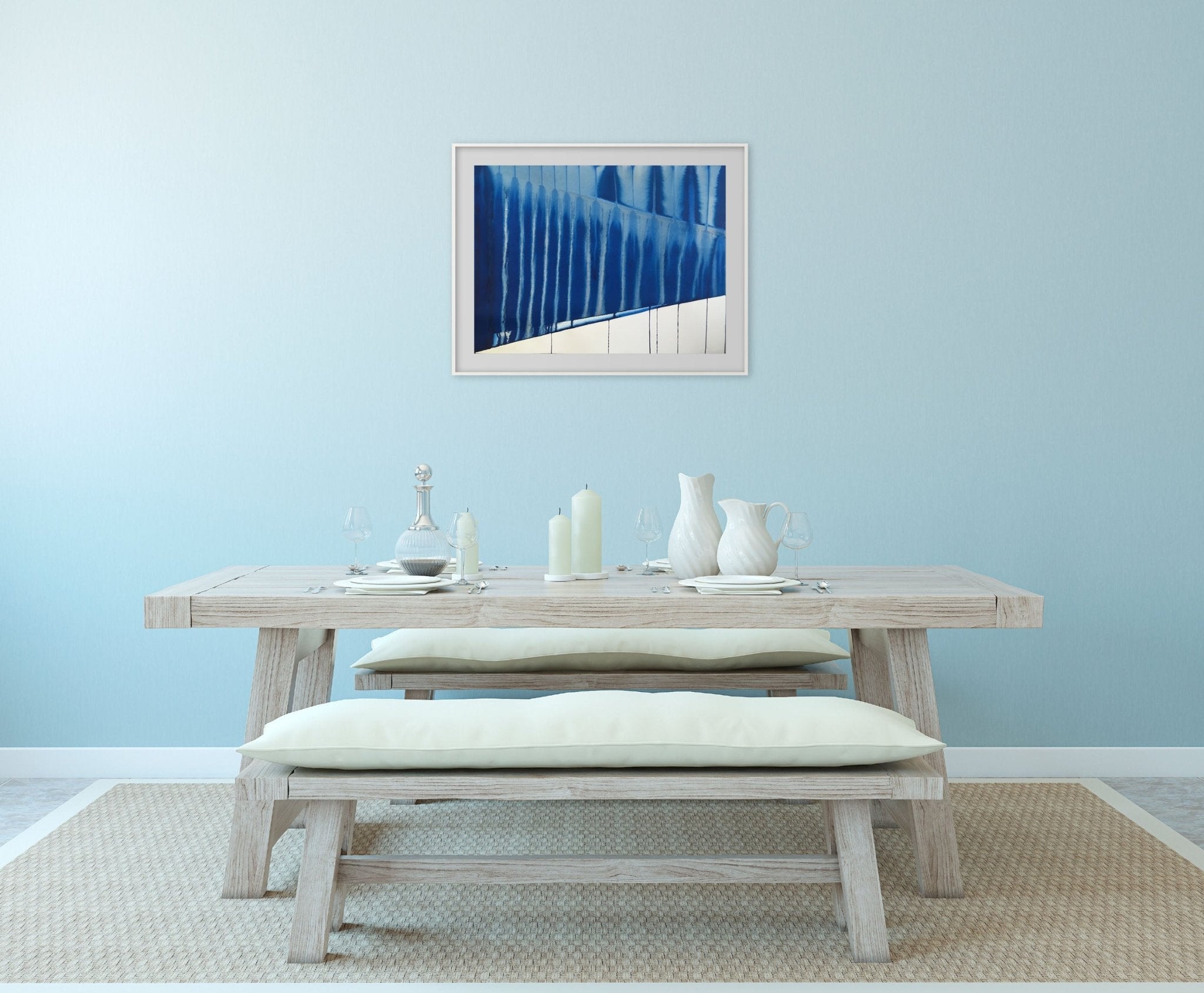 Perspective en bleu - Martin Reyna - Abstract Painting - Ideelart