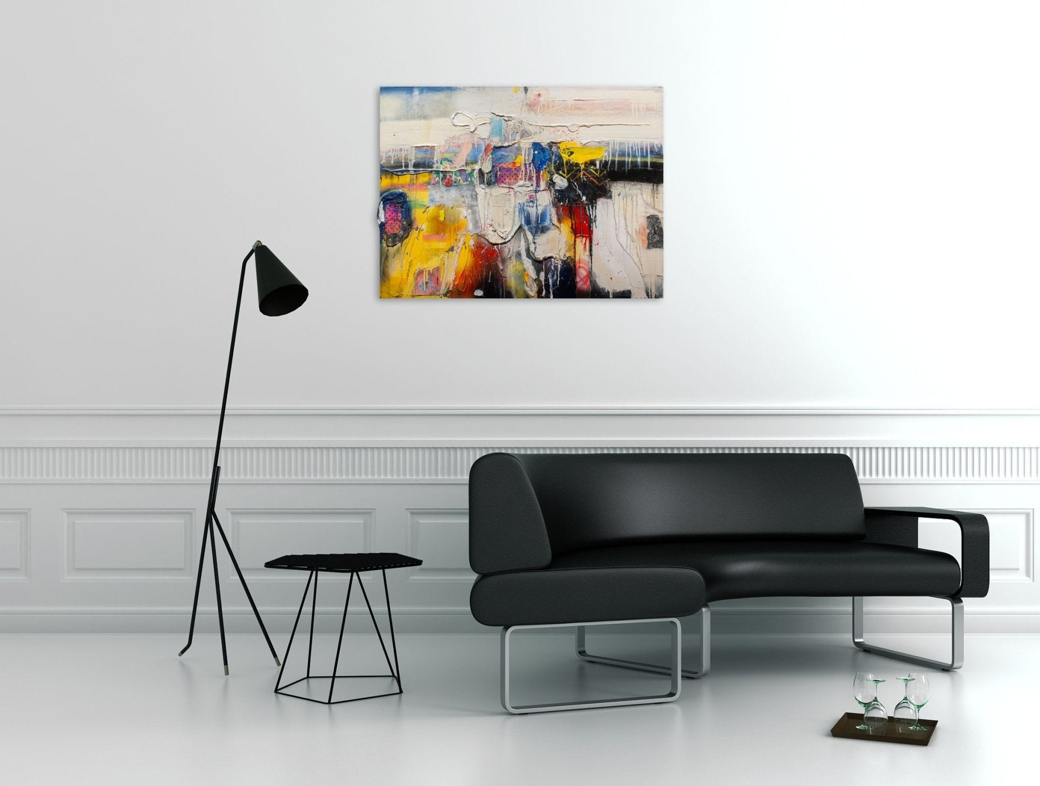 Milbrook in Yellow - Robert Baribeau - Abstract Painting - Ideelart