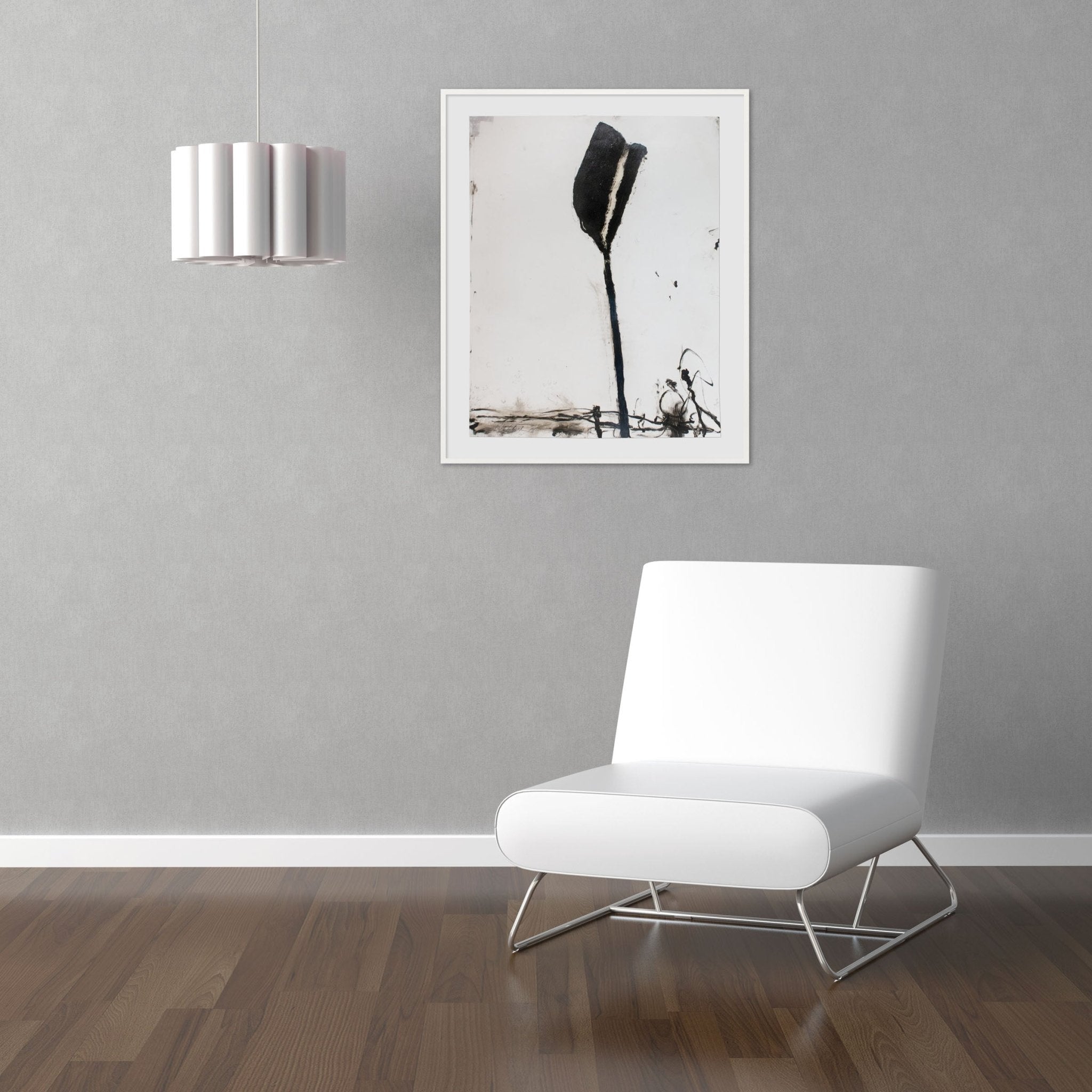 Stem in Black 1 - Robert Baribeau - Abstract Painting - Ideelart