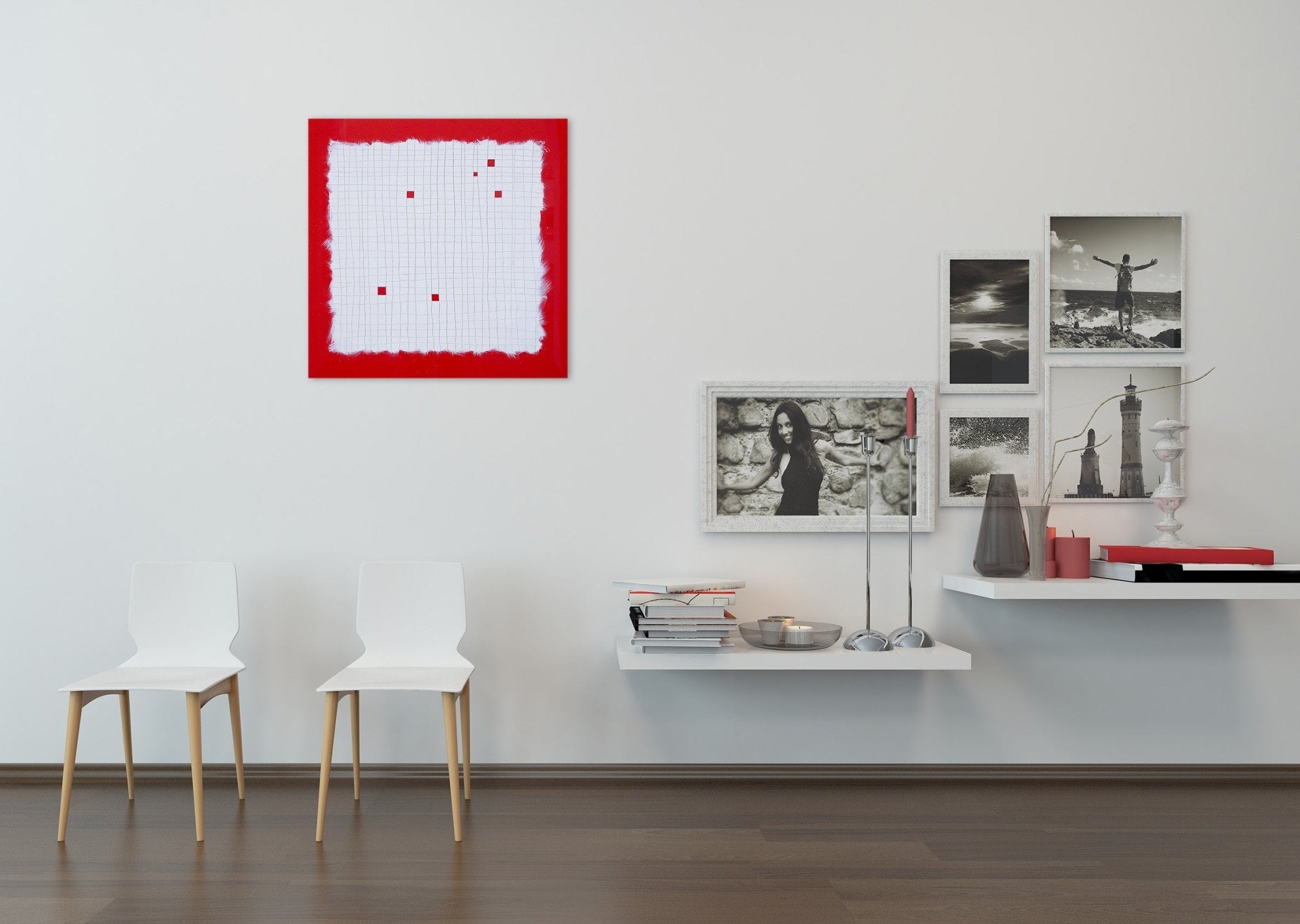 Luck of the Devil - Red - Tom Henderson - Abstract Painting - Ideelart