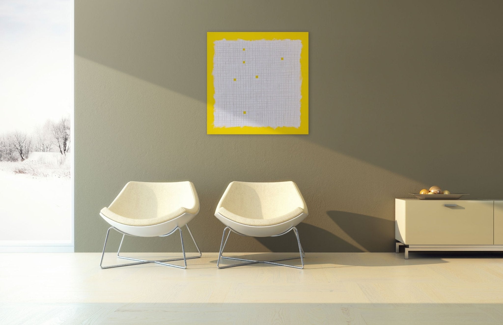 Luck of the Devil - Yellow - Tom Henderson - Abstract Painting - Ideelart