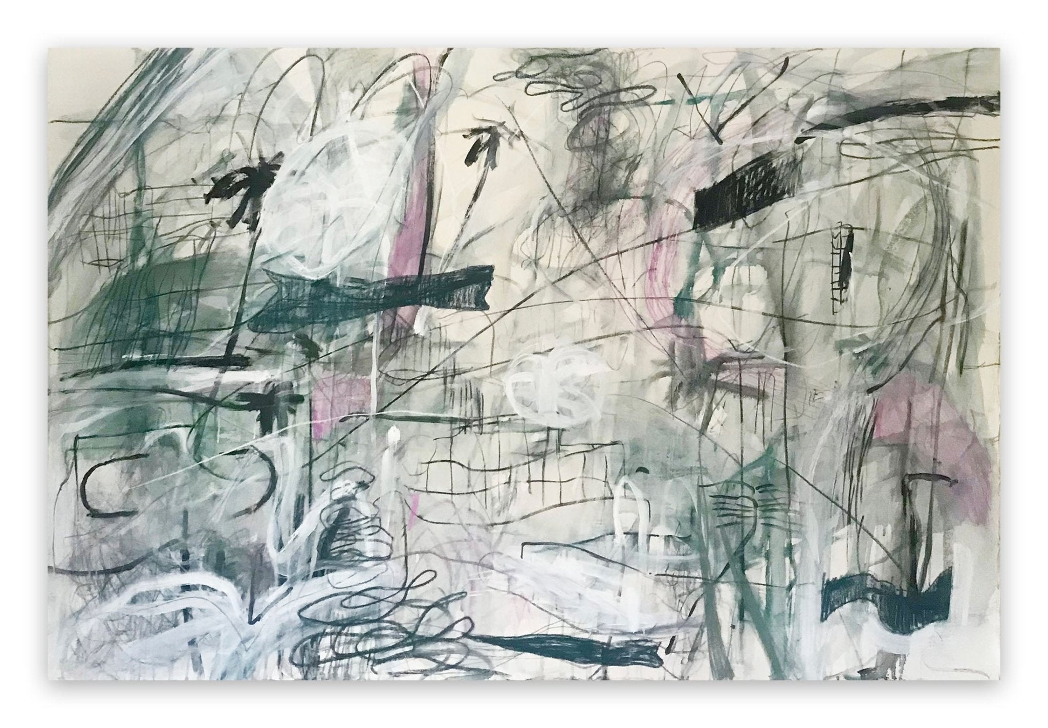 Our Shared Affection for Hummingbirds and Palmtrees - Macha Poynder - Abstract Painting - Ideelart