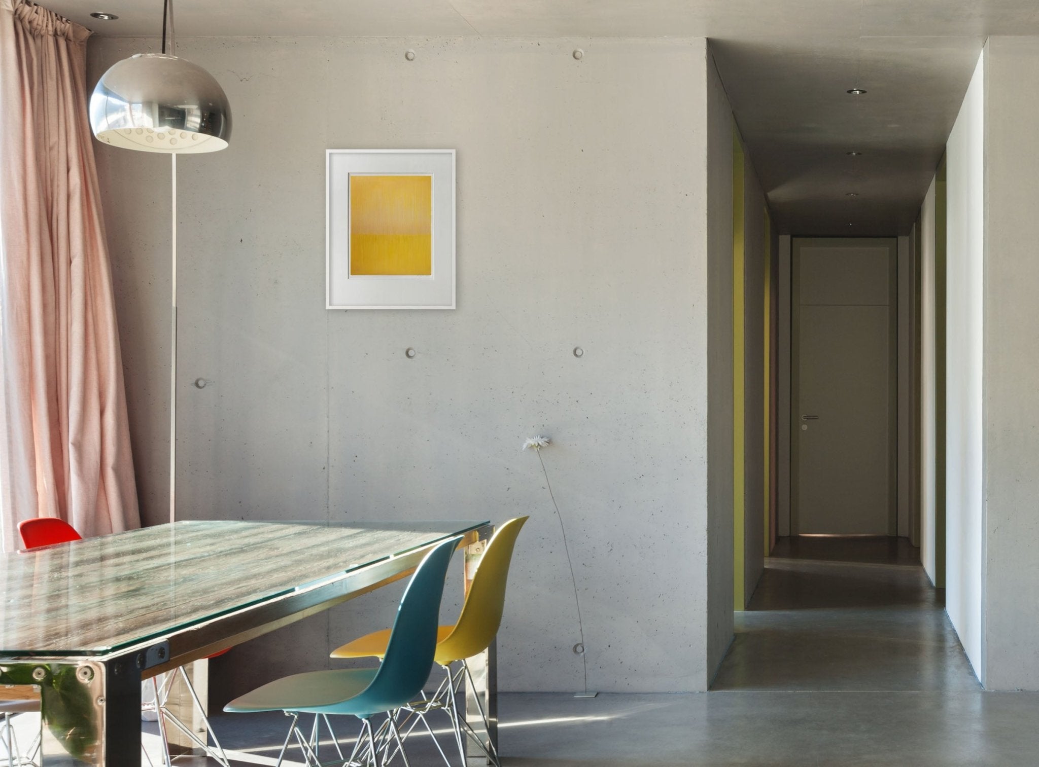 Linear Jaune - Janise Yntema - Abstract Painting - Ideelart