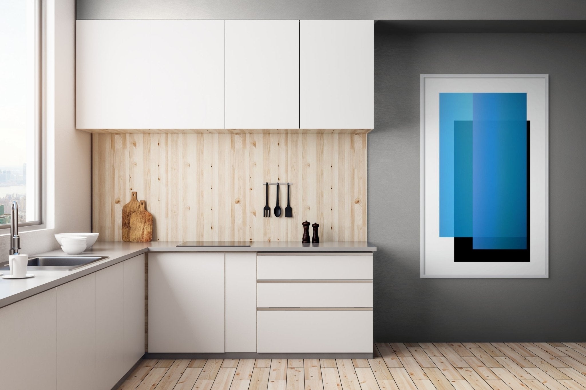 Cosmosis Collages 4A57F Comp no 85 Blue black - Anne Katrine Senstad - Abstract Photography - Ideelart