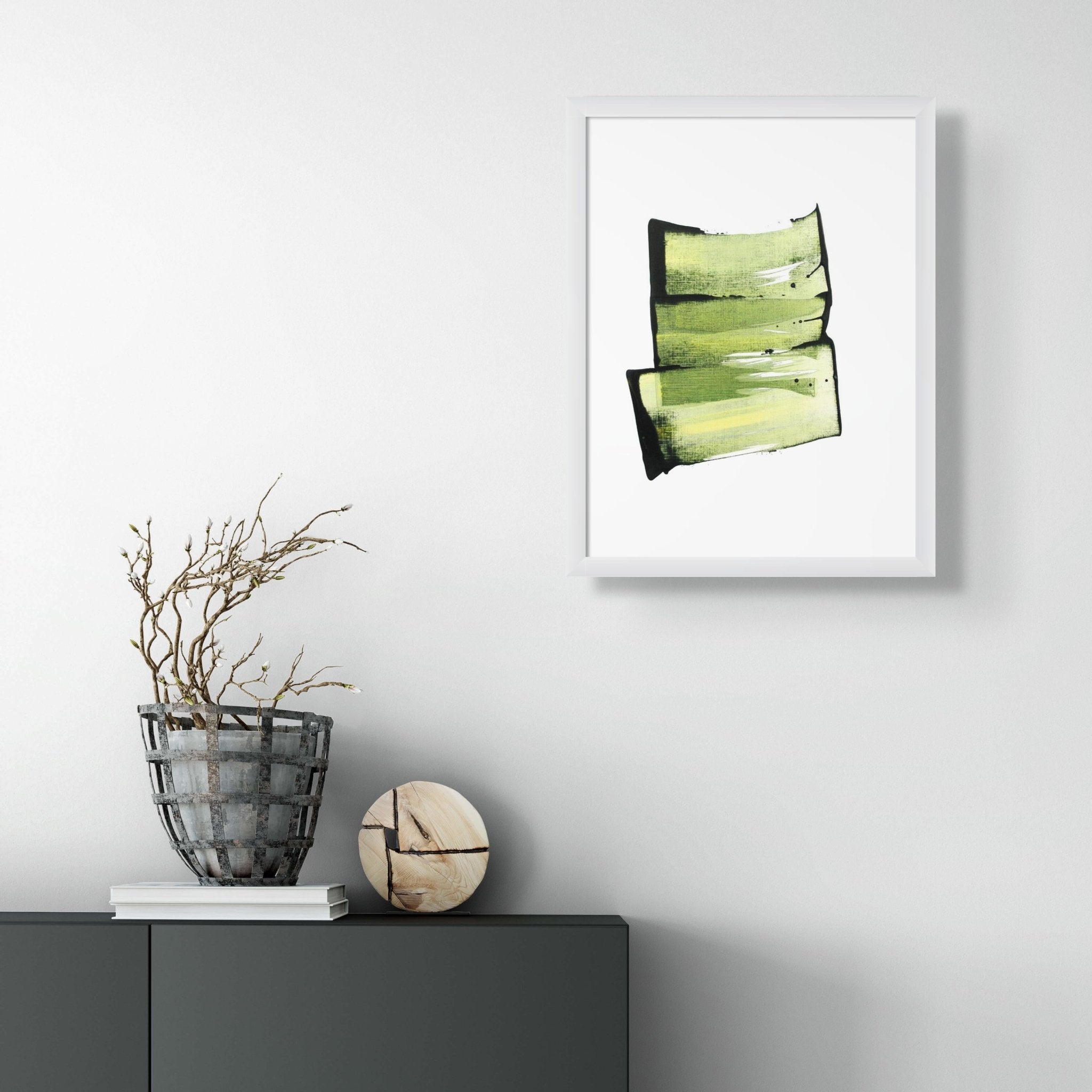 Golden Green 07 - Emma Godebska - Abstract Painting - Ideelart