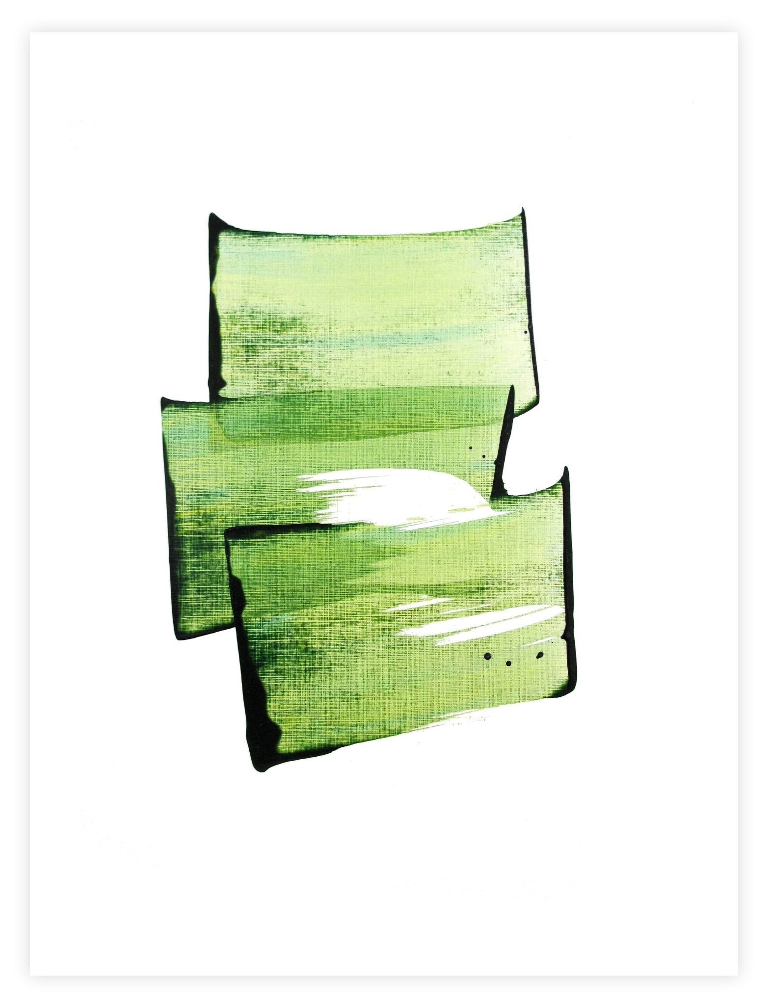 Golden Green 08 - Emma Godebska - Abstract Painting - Ideelart