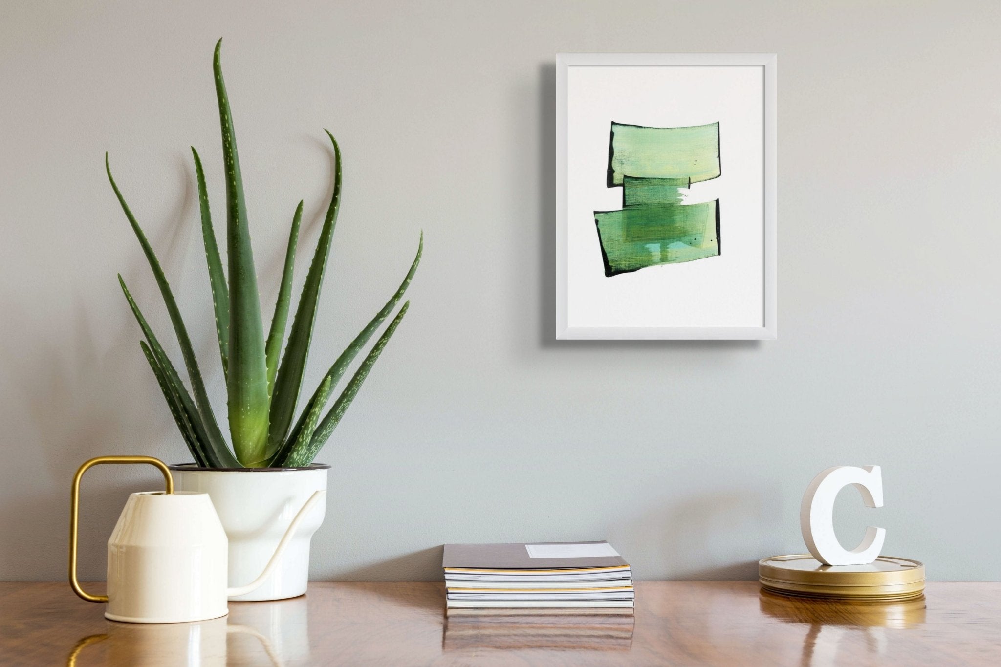 Golden Green 10 - Emma Godebska - Abstract Painting - Ideelart