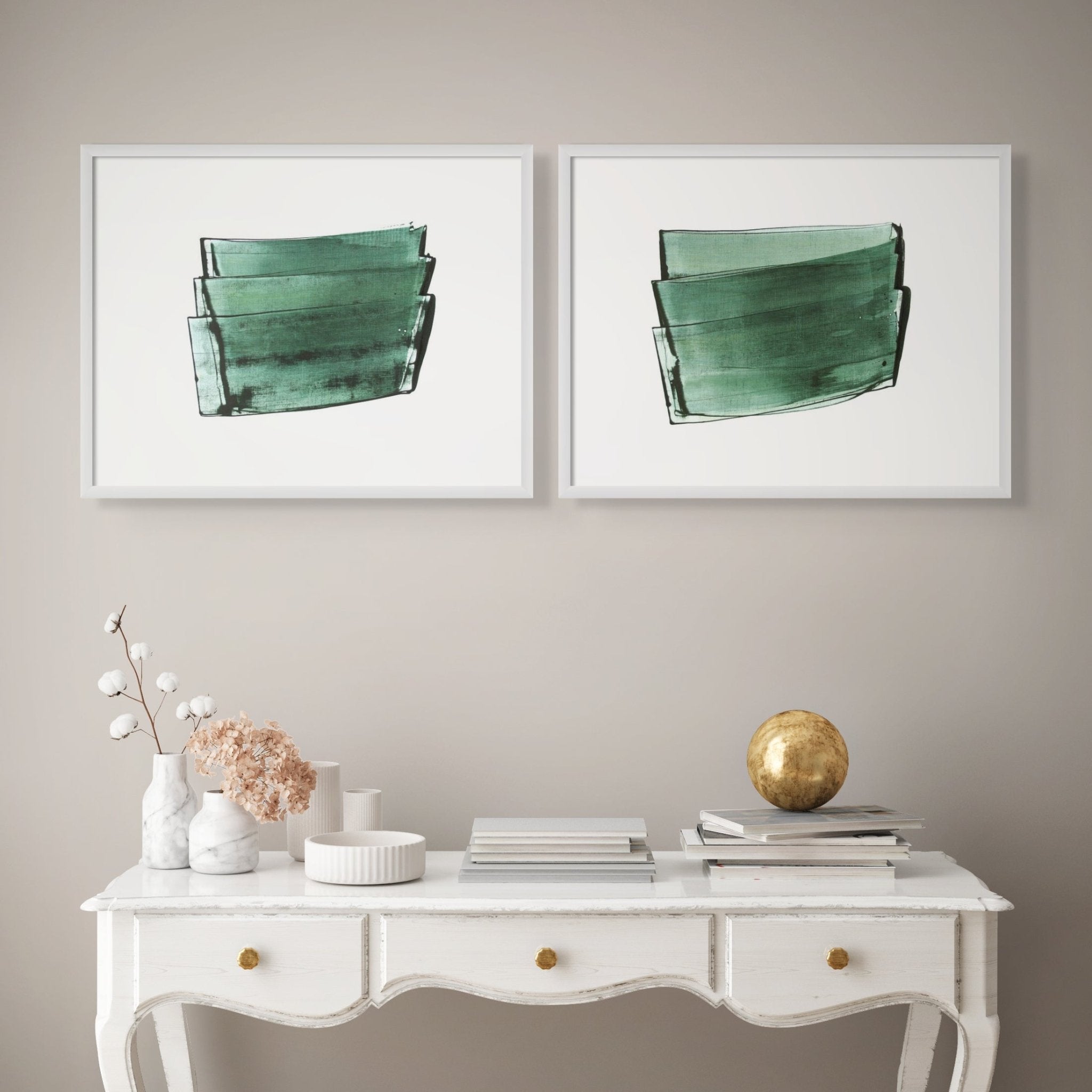 Land Green L 04 - Emma Godebska - Abstract Painting - Ideelart