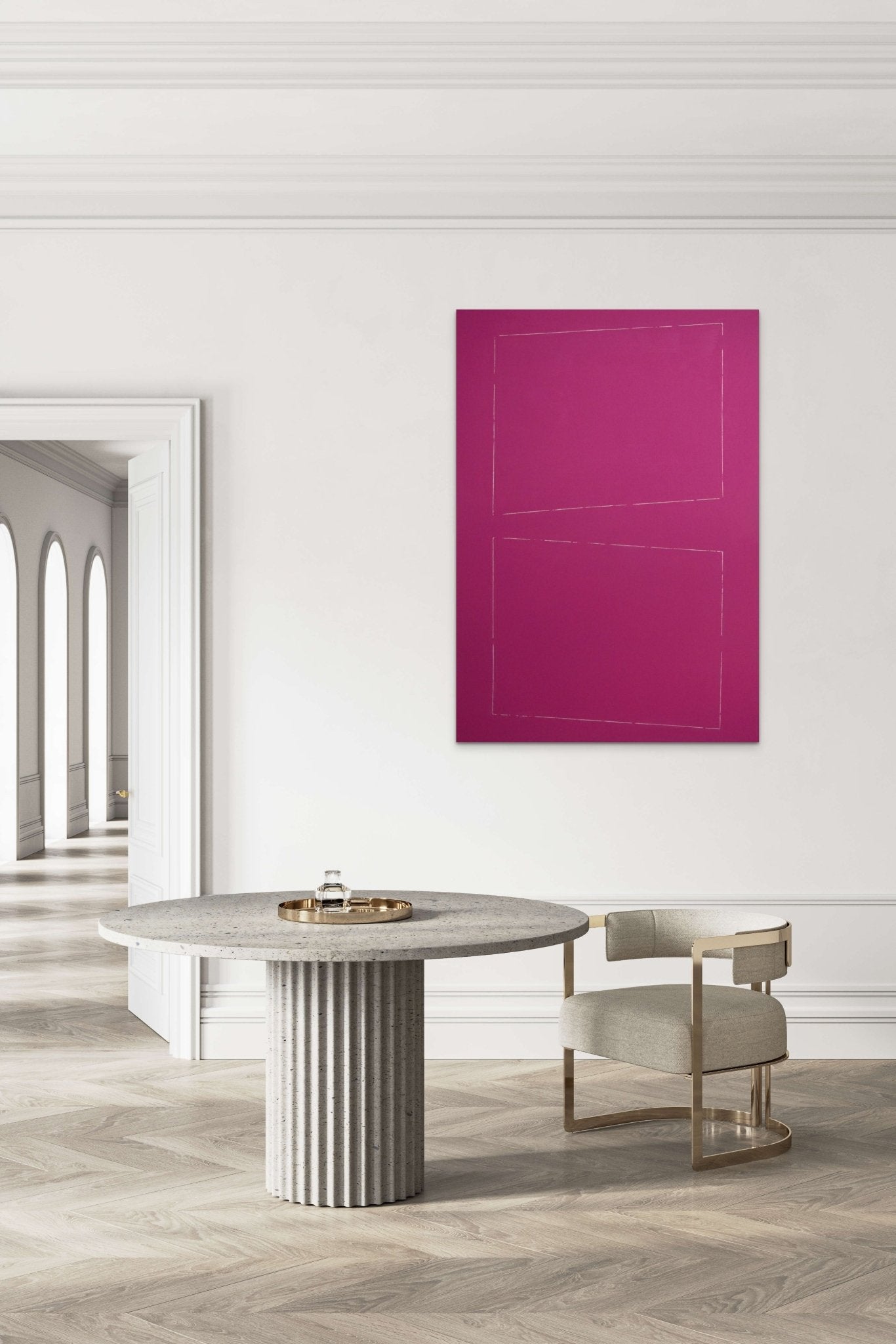 Mono Rose - Serie Juillet 01 - Guillaume Moschini - Abstract Painting - Ideelart