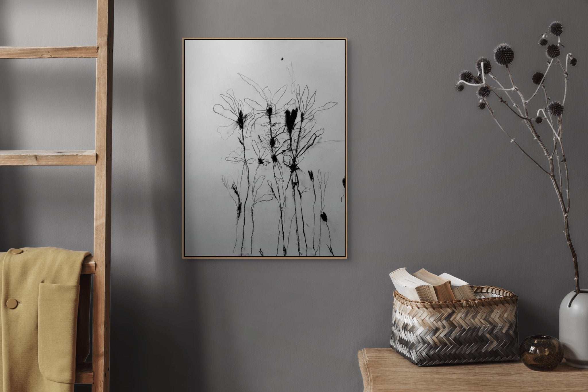 In the weeds ink bloom 1 - Robert Baribeau - Abstract Painting - Ideelart