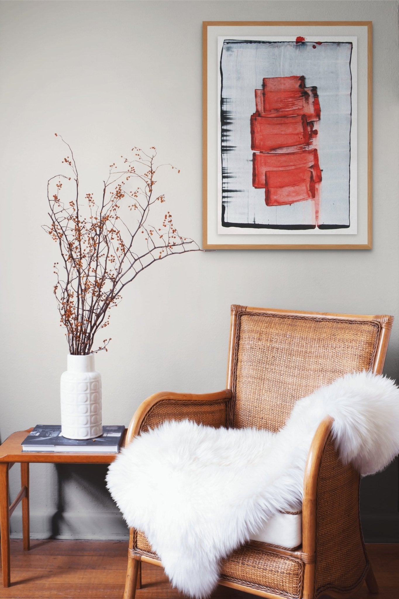 Soft red 3 - Emma Godebska - Abstract Painting - Ideelart