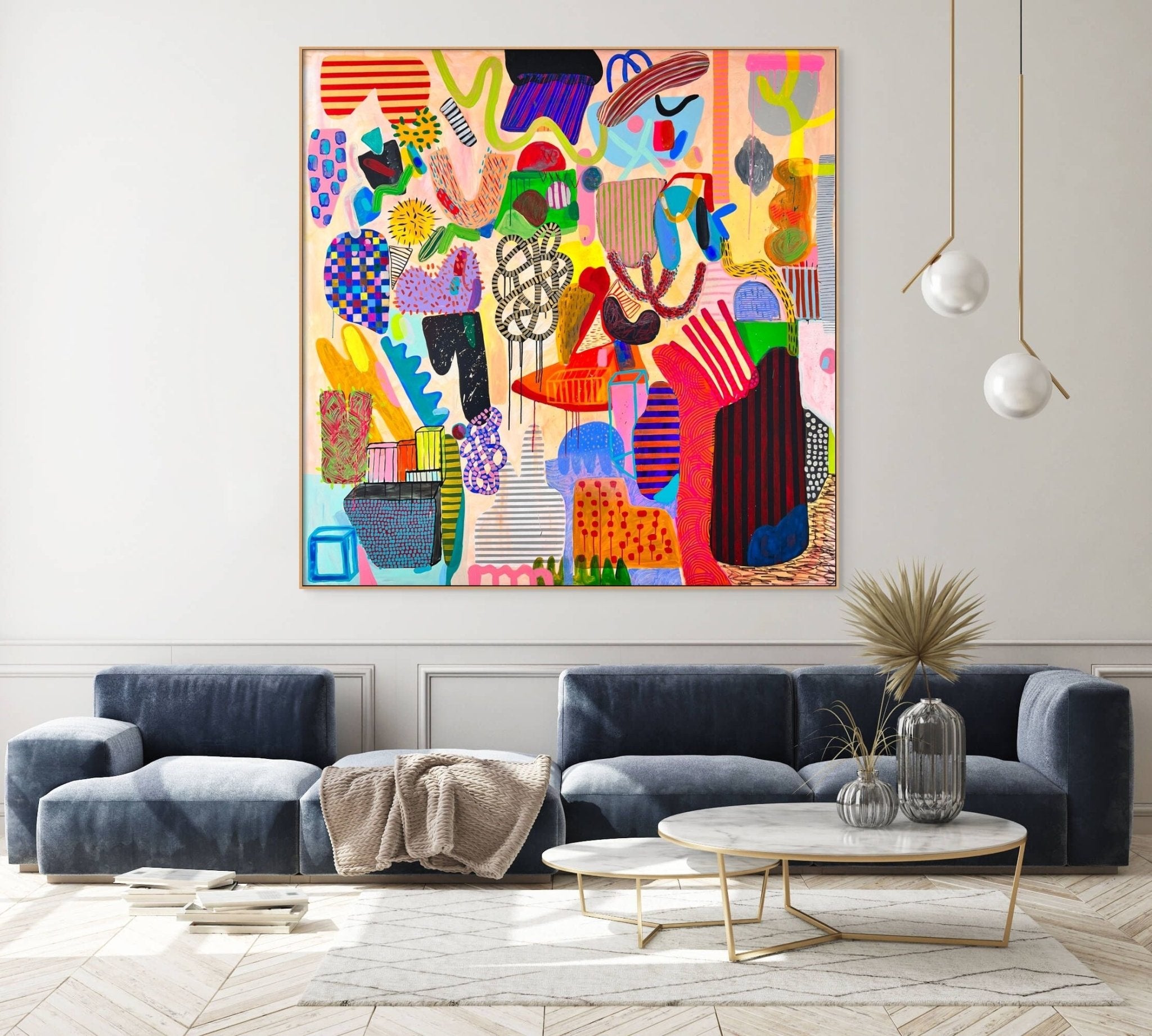 Small talk geometry - Daniela Marin - Abstract Painting - Ideelart