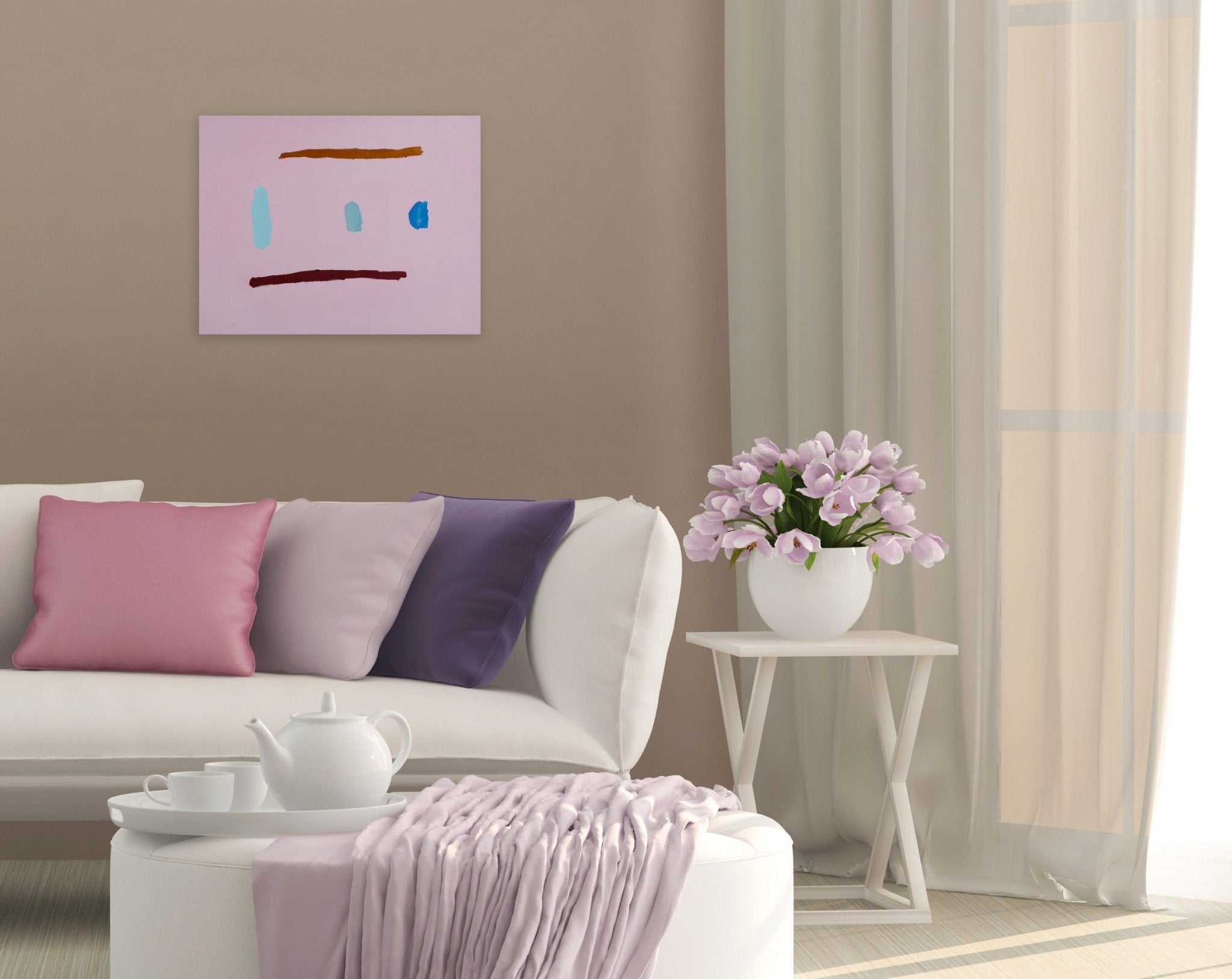 Five Marks - Laura Newman - Abstract Painting - Ideelart