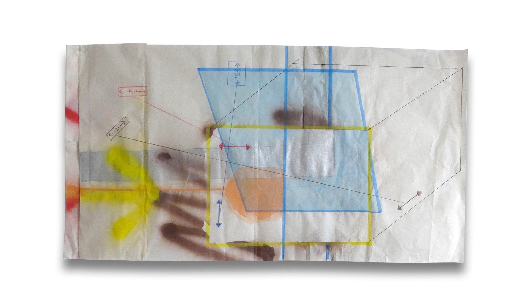 Paris - Ober (Blue Tarp) - Peter Soriano - Abstract Mixed Media - Ideelart