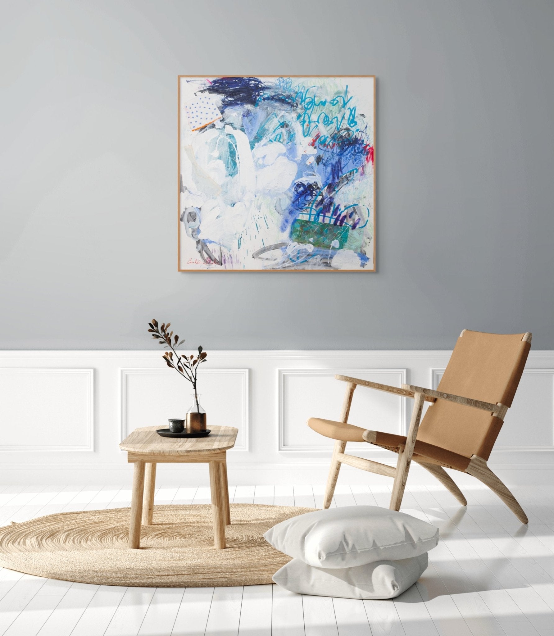 Butterflies, birds and shooting stars - Carolina Alotus - Abstract Painting - Ideelart