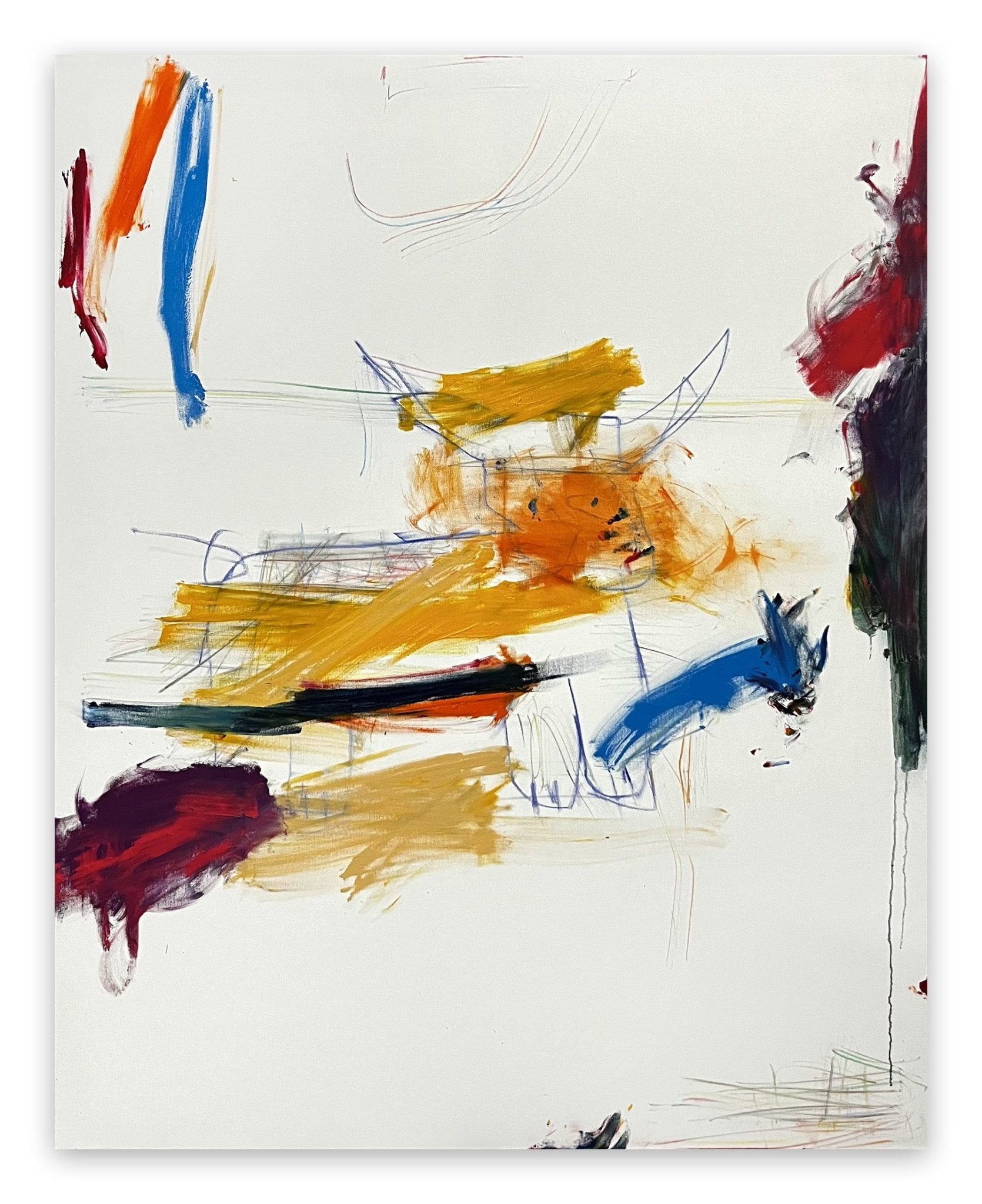 Bull Chasing Blue Rabbit - Tommaso Fattovich - Abstract Painting - Ideelart