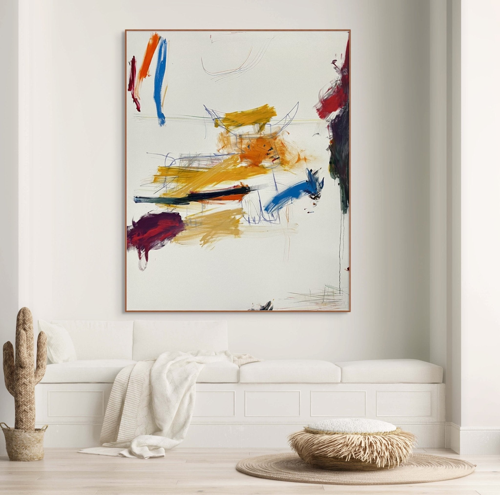 Bull Chasing Blue Rabbit - Tommaso Fattovich - Abstract Painting - Ideelart