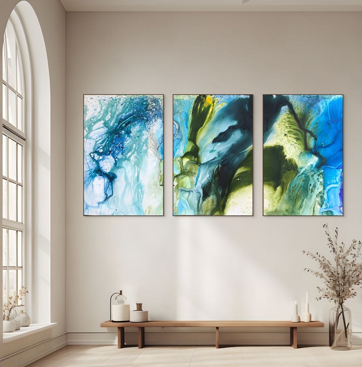 Bois de Boulogne 2 (Triptych) - by Martin Reyna - Abstract Painting - Ideelart