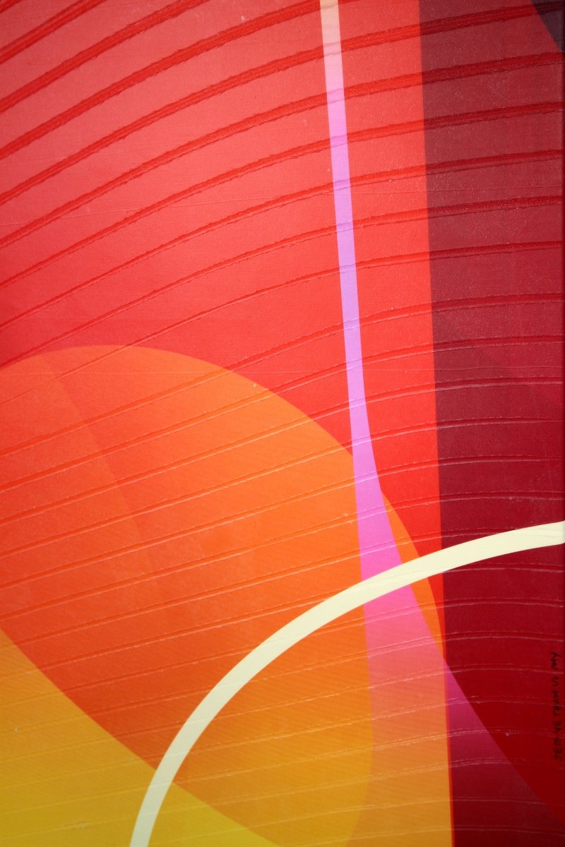 Capucine Cramoisi Mimosa  Et Toi ? - by Jerome Tham Vo My - Abstract Mixed Media - Ideelart