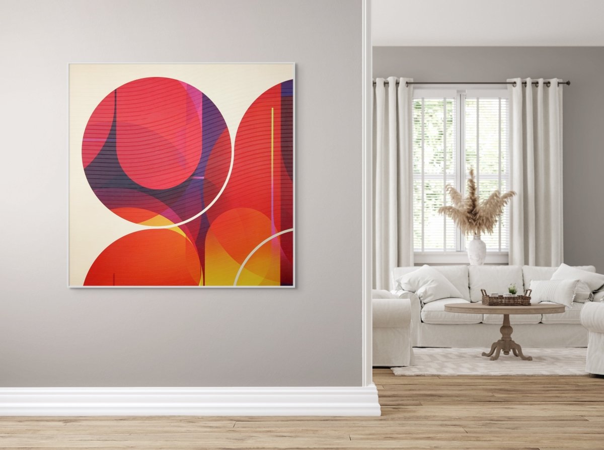 Capucine Cramoisi Mimosa  Et Toi ? - by Jerome Tham Vo My - Abstract Mixed Media - Ideelart