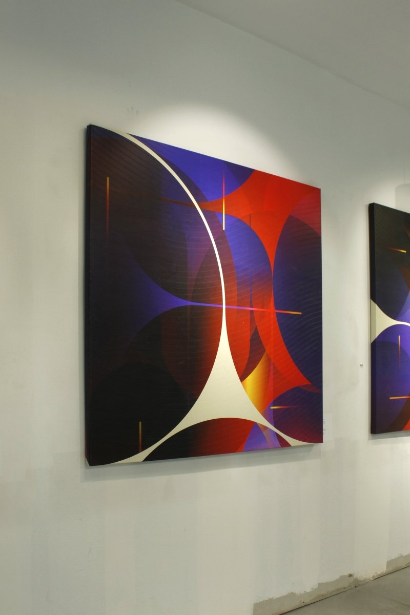 Cinabre Nuit Aubergine  Adrénaline - by Jerome Tham Vo My - Abstract Mixed Media - Ideelart