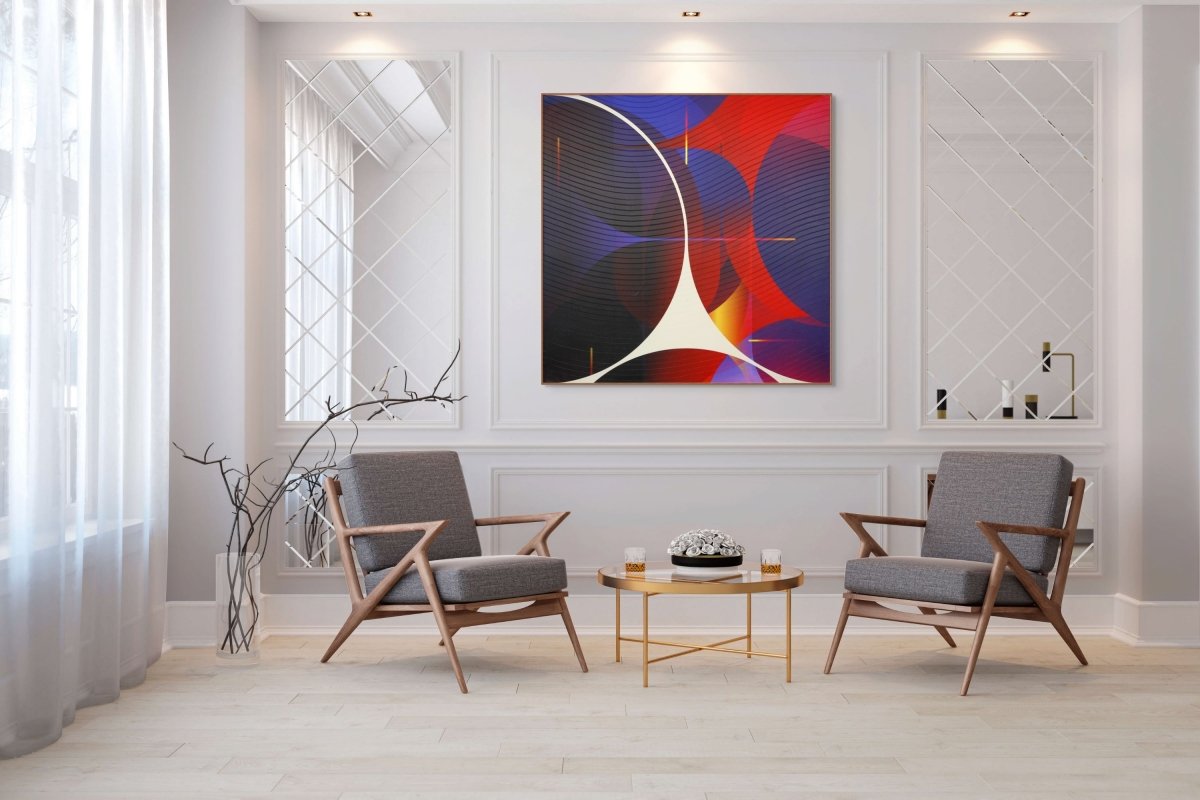 Cinabre Nuit Aubergine  Adrénaline - by Jerome Tham Vo My - Abstract Mixed Media - Ideelart