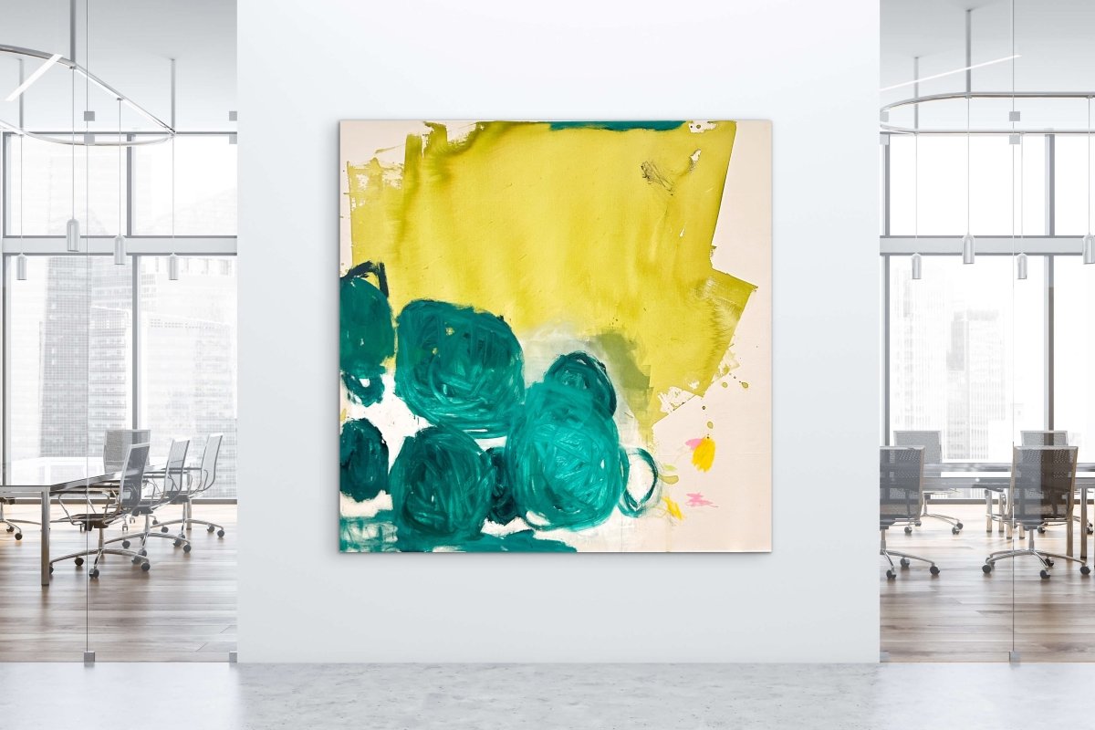 Emerald drift - by Manuela Karin Knaut - Abstract Painting - Ideelart