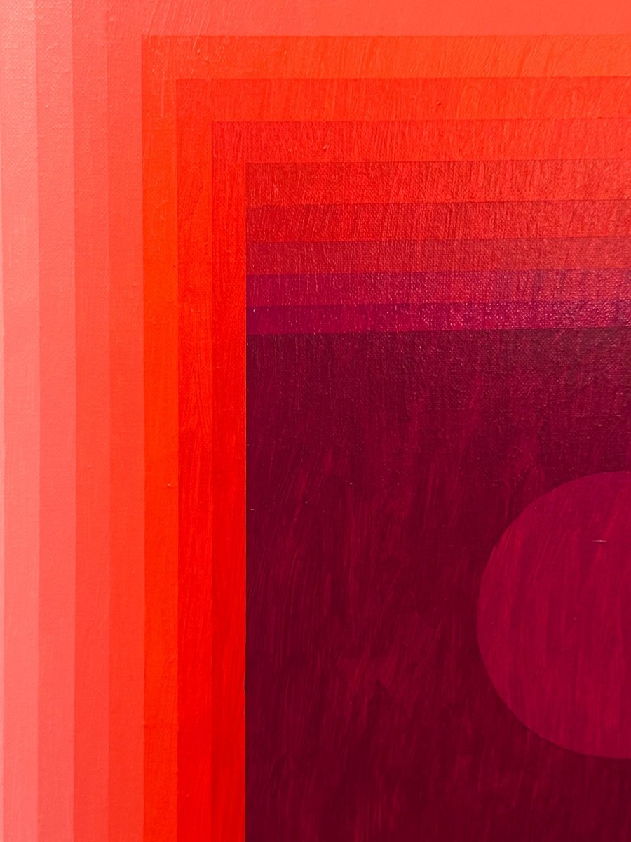 Focus Amongst Noise (Orange DPP / Red Violet) - by Andy Harwood - Abstract Painting - Ideelart