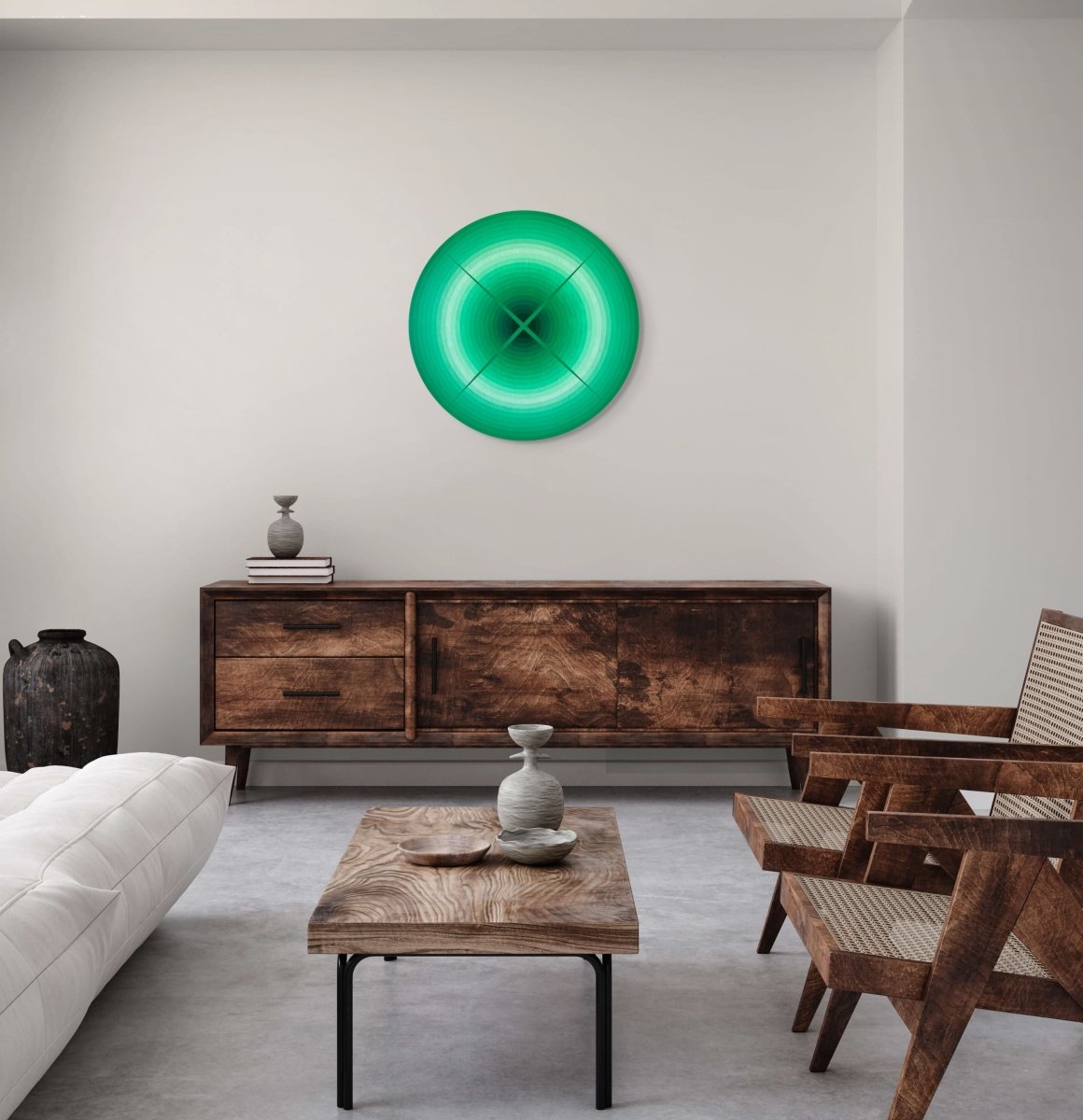 Light Interaction (Emerald) - by Andy Harwood - Abstract Painting - Ideelart