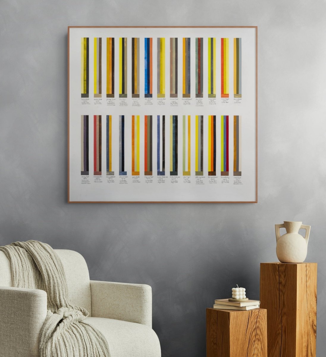 Migration Chart - 26 birds - by Debra Ramsay - Abstract Painting - Ideelart