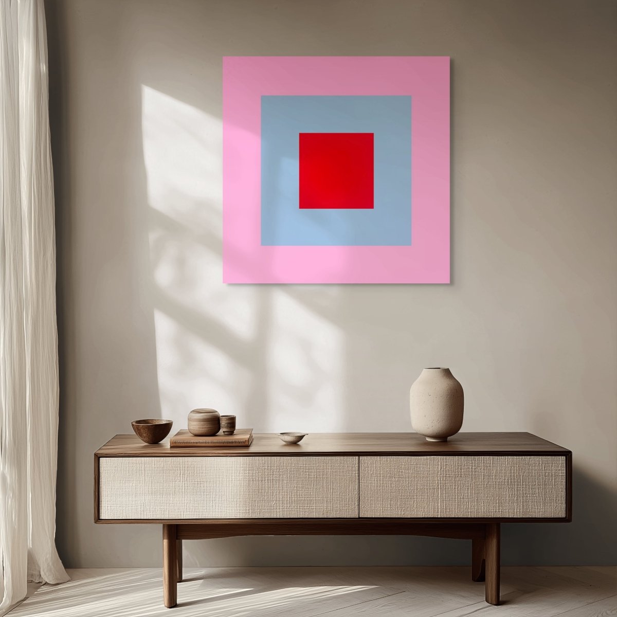 Orb (Pink and Blue) - by Brent Hallard - Abstract Painting - Ideelart