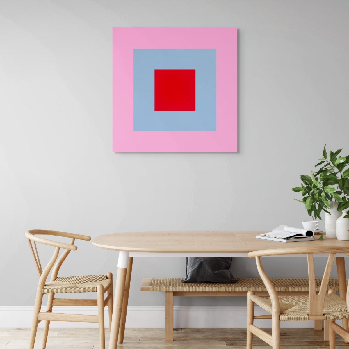 Orb (Pink and Blue) - by Brent Hallard - Abstract Painting - Ideelart