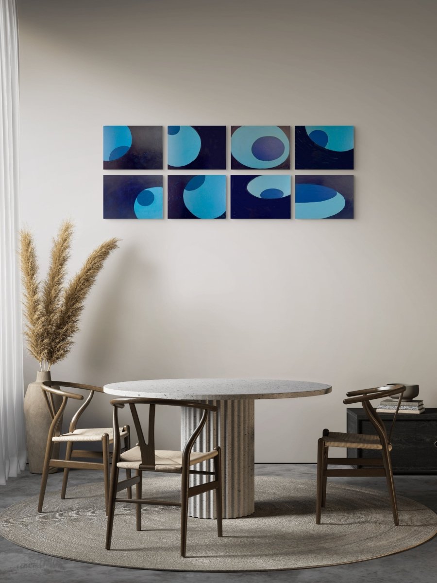 Over, Under and Through (in 100 chapters), set of eight, #s l-r, top to bottom: 20,19,23,16,24,18,17, 25) - by Macyn Bolt - Abstract Painting - Ideelart