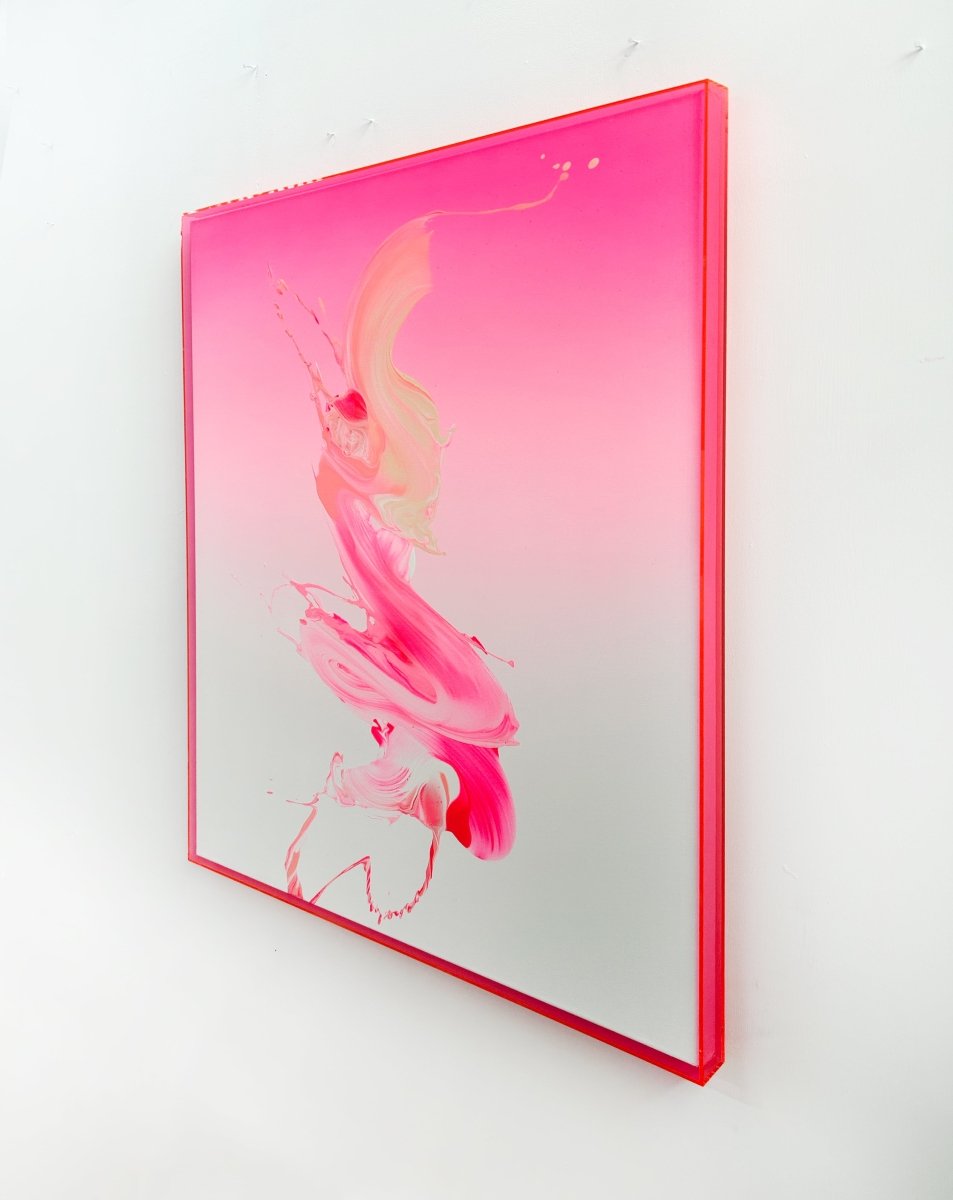 Pink flow - by Nikolaos Schizas - Abstract Painting - Ideelart